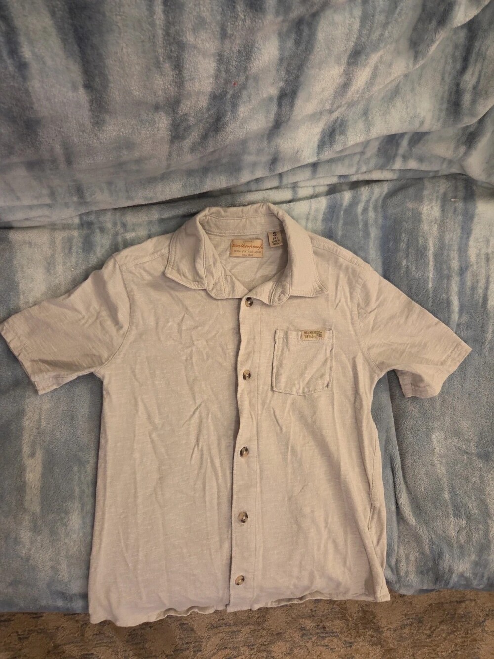 Weatherproof Boys Polo Shirt Size 8 Small Beige